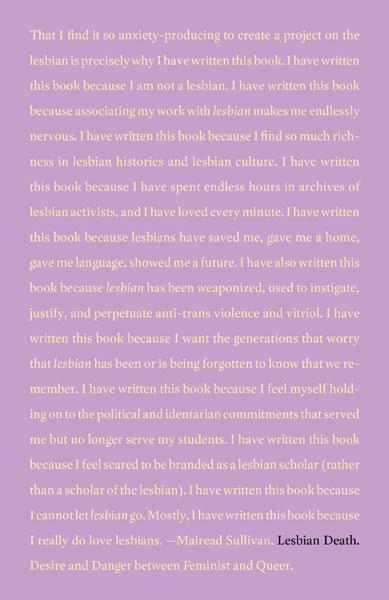 Lesbian Death book cover_Mairead Sullivan